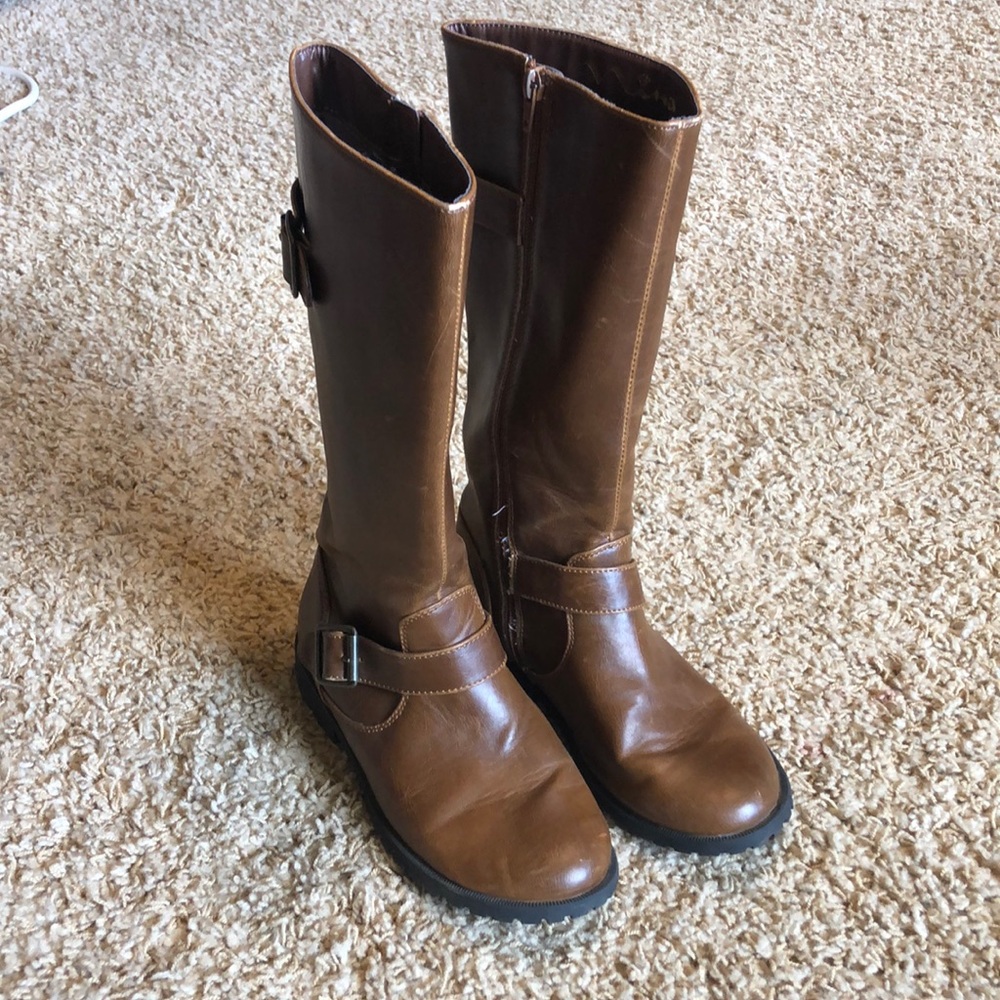 Nina tall brown boots sz 4 girls